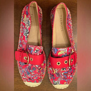 Talbots Red Floral Espadrilles